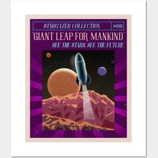 Vintage Stargazing Great Leap for Mankind Posters and Art